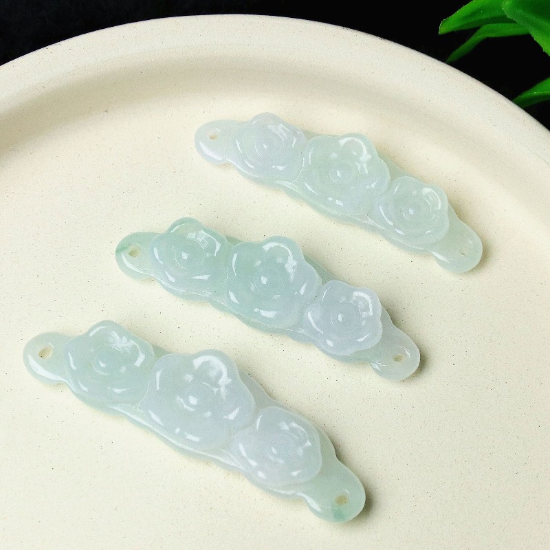 Jewelry & Watches Review - 1pc 天然翡翠エメラルドフラワーハンドカード DIY アクセサリー高級ジュエリーファッションジュエリー絶妙なリアルチャームギフト女性男性