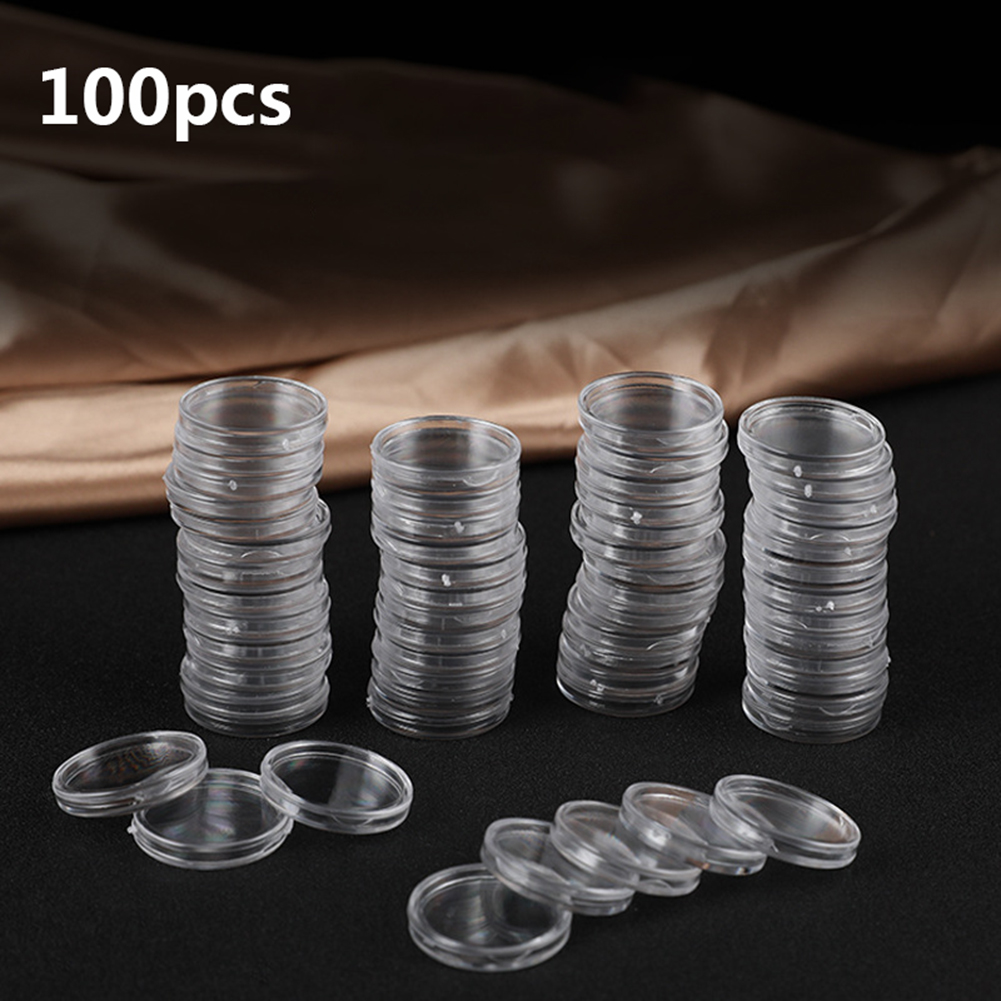 Collectors Coins Jewelry & Watches Of Smithtown Photos - 100個入り 透明プラスチック製 小型丸型収納ボックス 直径16MM コインコレクターや記念品ホルダー用
