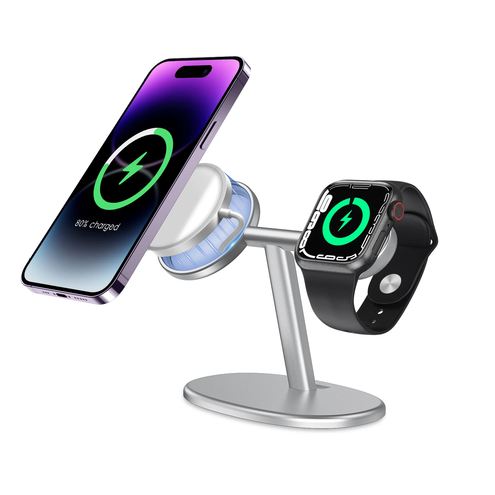 Watches & Jewelry Repair Center - EWA 2-in-1 デスクトップフォンスタンド デスクホルダー Magsafe充電器対応 iPhone