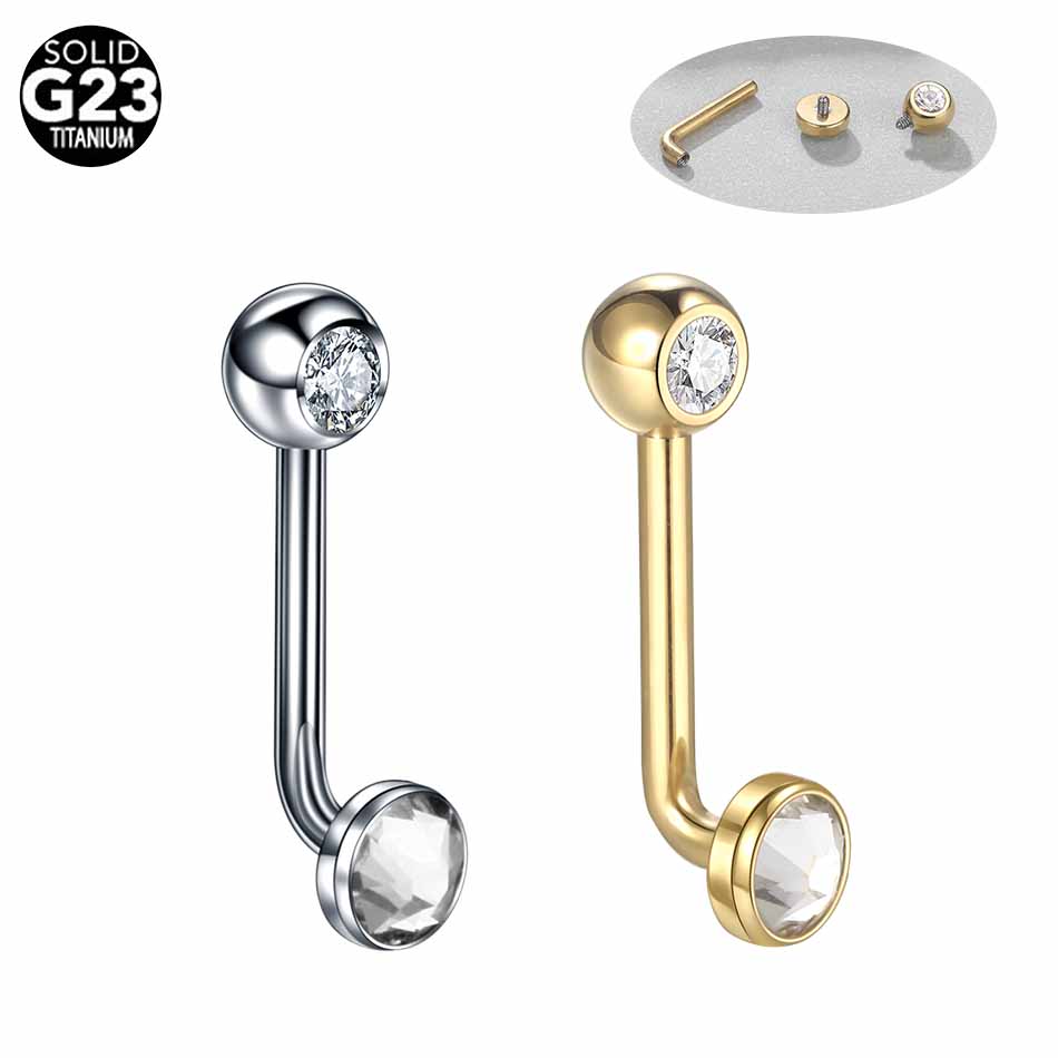 Christina Jewelry & Watches Marguerite Ørestik Forgyldt Sølv - 1PC G23 チタンクリスティーナ垂直フードピアスゴールドカラーリップピアスセクシーなジルコン膣性器 VCH ボディジュエリー 14