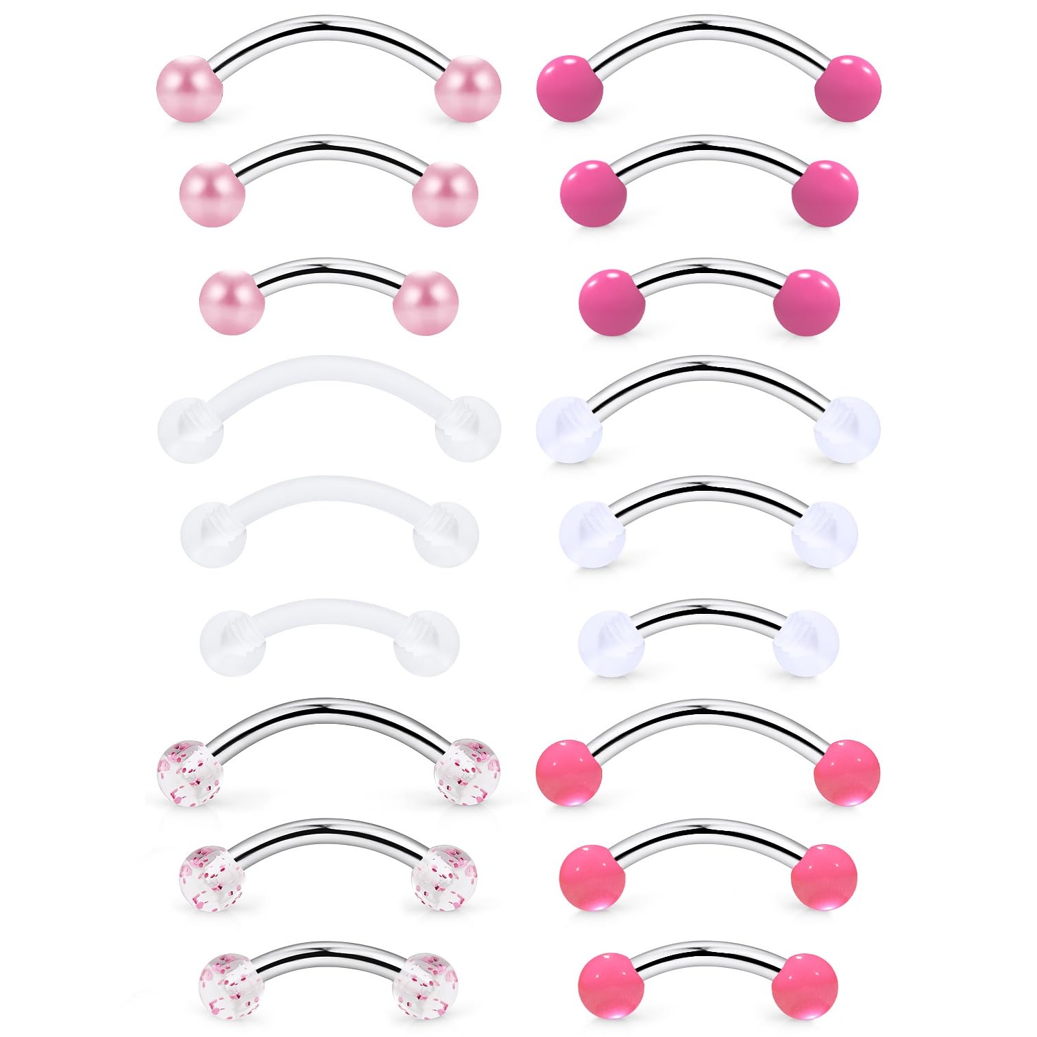 Christina Jewelry & Watches Marguerite Ørestik Forgyldt Sølv - 16g 6/8/10mm 眉毛のルーク垂直ラブレット反悲劇クリスティナ Daith ベリーボタン橋のフードの表面曲がったバーベルの穿刺