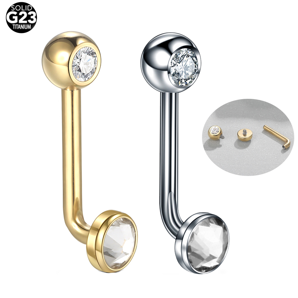 Christina Jewelry & Watches Marguerite Ørestik Forgyldt Sølv - G23へそドリル,クリニナ垂直フード,リップリング,クリスタル,眉毛,ボディジュエリー,14g,1個