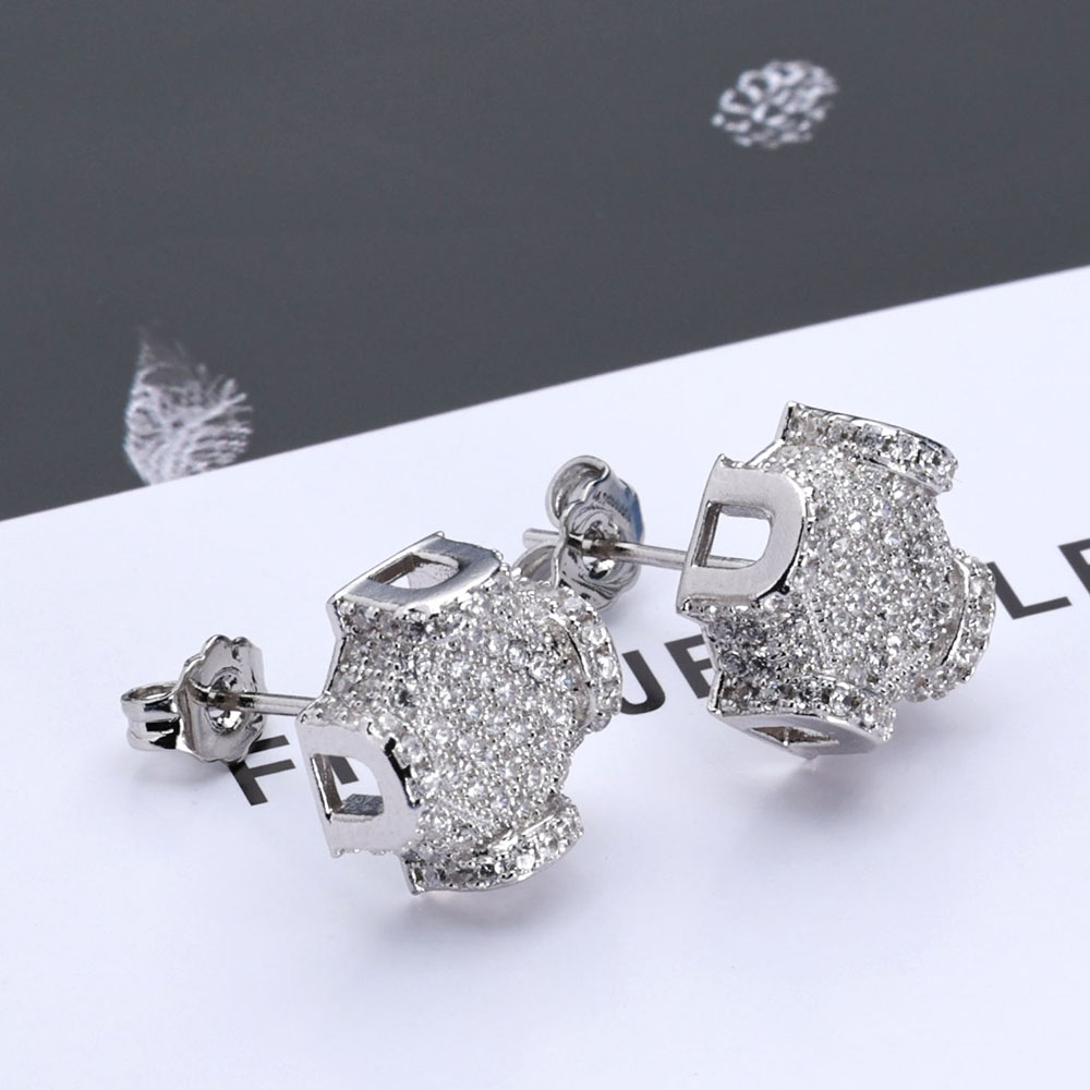 Diamond Stud Earrings - 男性と女性のためのESKEEM-VVSモアッサナイトスタッドピアス、925スターリングシルバー、アイスアウトダイヤモンド、ファインジュエリー、12mm