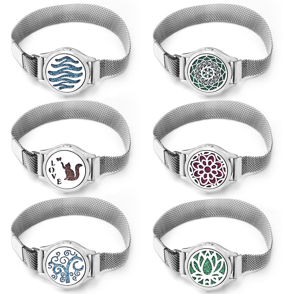 Lotus Pattern-アロマテラピーロッケットブレスレ - Jewelry Essentials Watches のレビューと価格