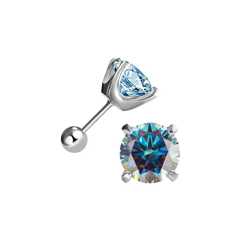 男性と女性のためのモアッサナイトイヤリング,s925,シルバ - Diamond Stud Earrings のレビューと価格