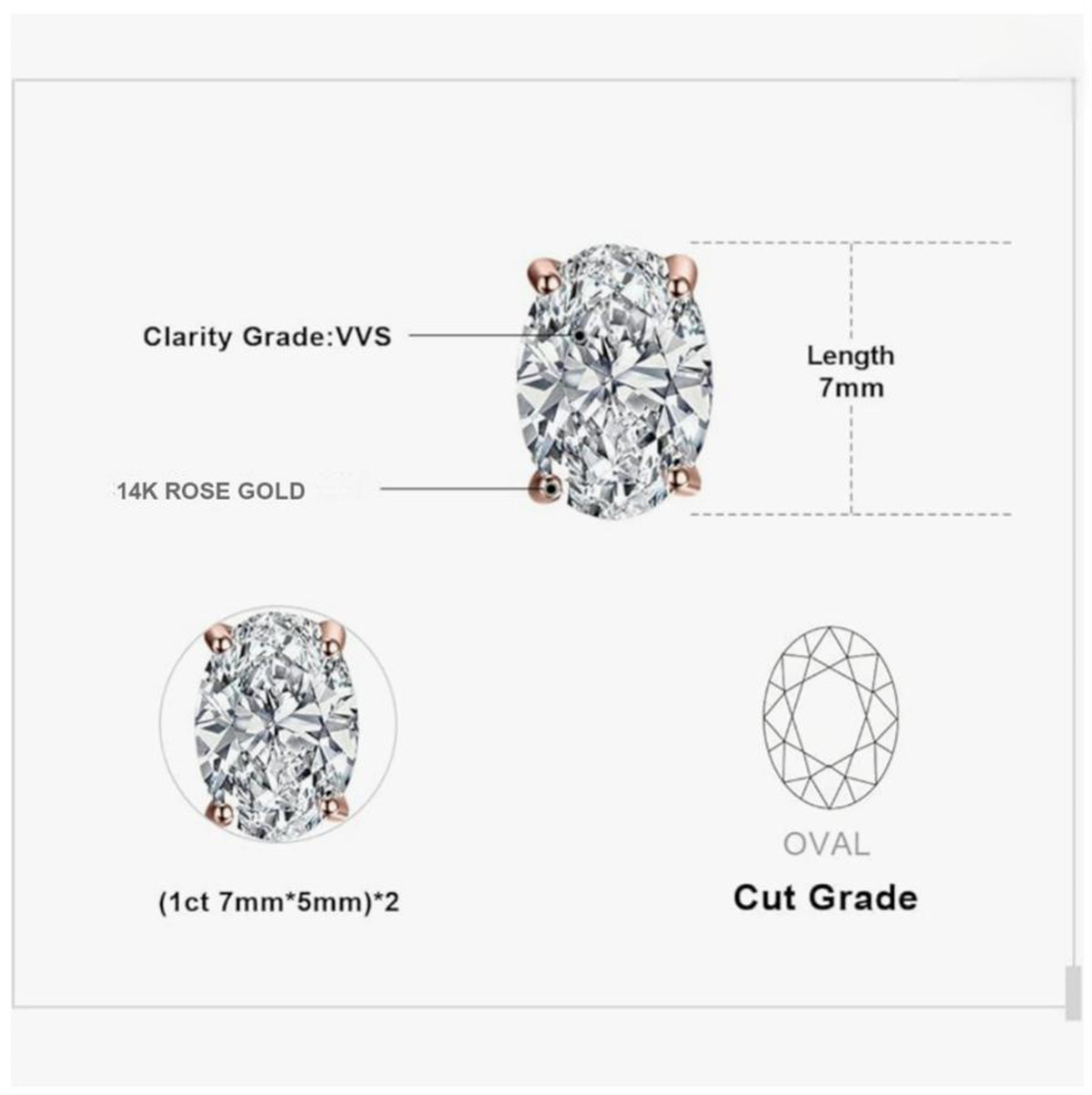 14K ゴールド物理リアルゴールドラボグロウンダイヤモンド  - Diamond Stud Earrings のレビューと価格