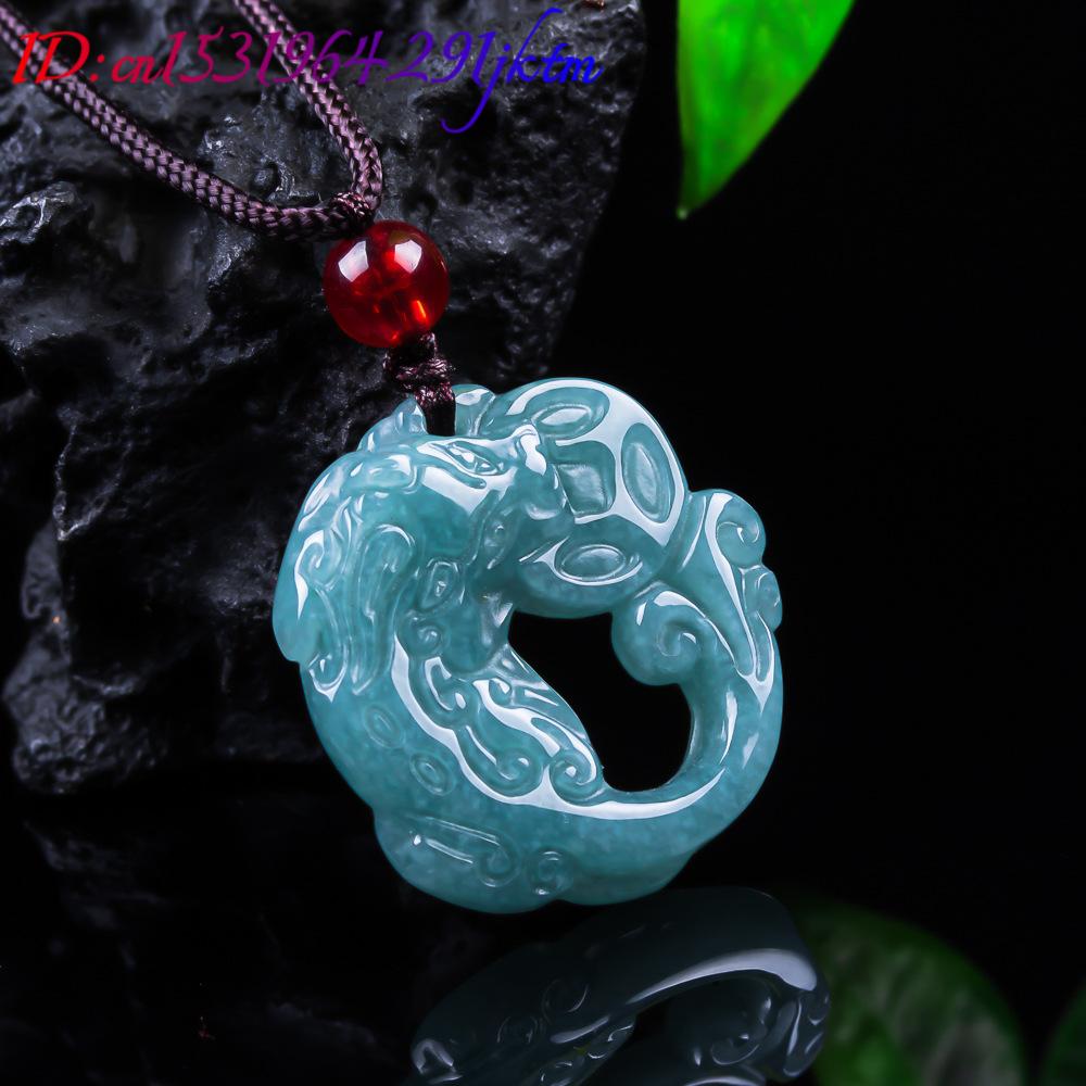 ビルマ翡翠貔貅ペンダント本物の翡翠高級チャームアクセサリーデ - Necklace Pendant のレビューと価格