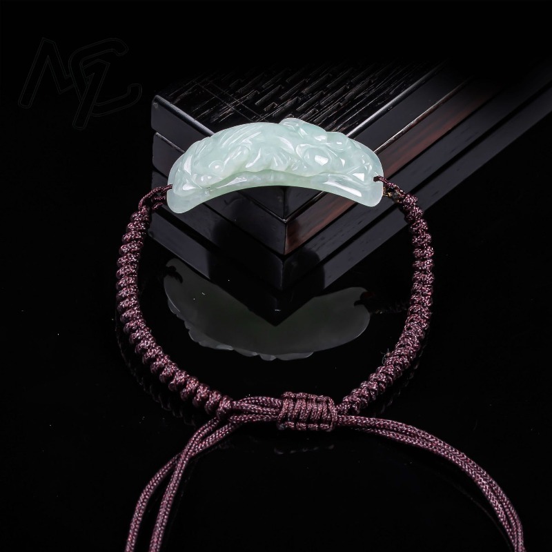ビルマ翡翠貔貅ブレスレット彫刻手編み天然翡翠ブレスレットバン - Jewelry & Watches Review のレビューと価格
