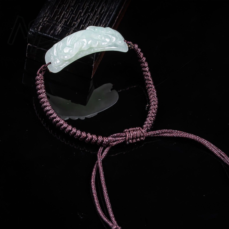 ビルマ翡翠貔貅ブレスレット彫刻手編み天然翡翠ブレスレットバン - Jewelry & Watches Review のレビューと価格