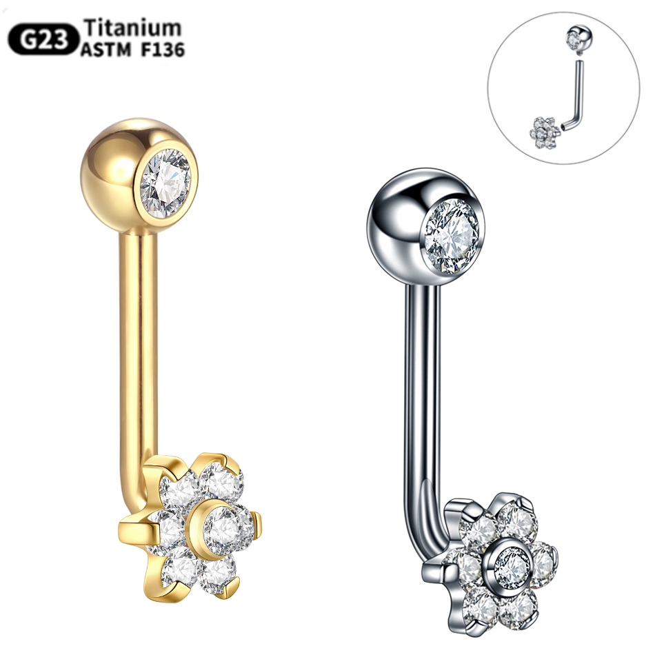 1PC チタンクリスティーナピアス花垂直フード親密なピアスゴ - Christina Jewelry & Watches Marguerite Ørestik Forgyldt Sølv のレビューと価格