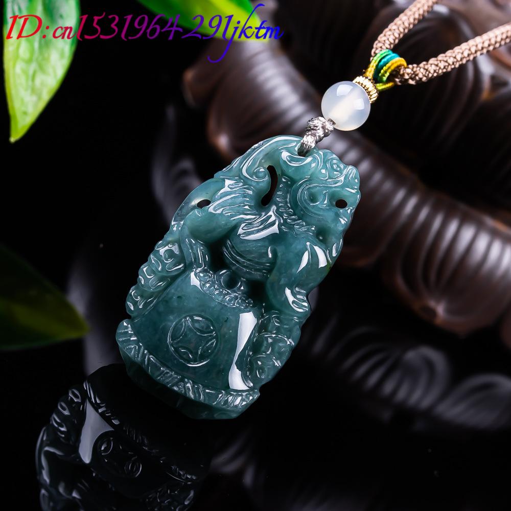 ビルマ翡翠貔貅ペンダントデザイナー宝石お守り本物の翡翠アクセ - Necklace Pendant のレビューと価格