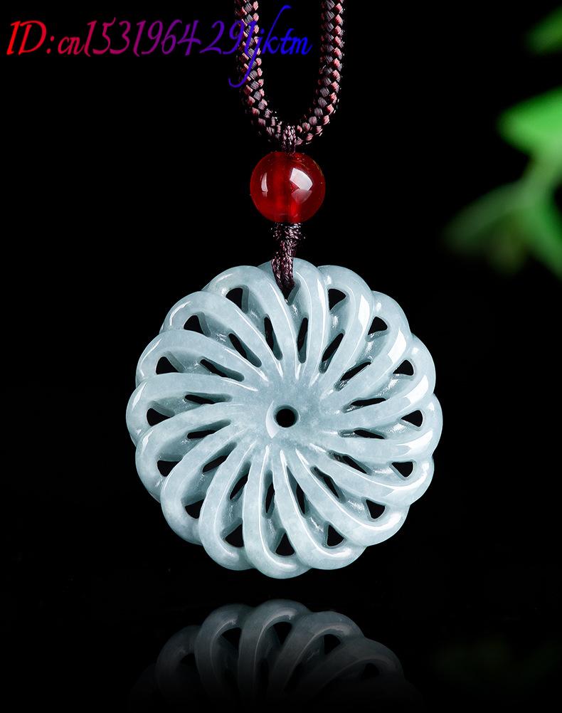 ビルマ翡翠フラワーペンダントネックレスストーンファッションア - Necklace Pendant のレビューと価格