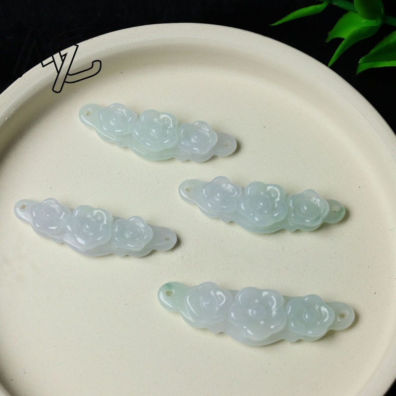 1pc 天然翡翠エメラルドフラワーハンドカード DIY アク - Jewelry & Watches Review のレビューと価格