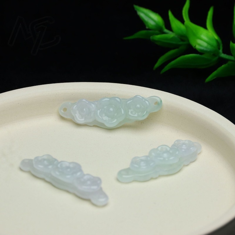 1pc 天然翡翠エメラルドフラワーハンドカード DIY アク - Jewelry & Watches Review のレビューと価格
