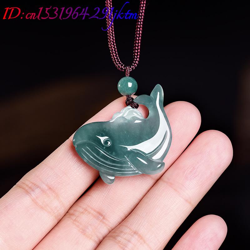 天然ビルマ翡翠クジラペンダントネックレスアクセサリー本物の翡 - Jewelry & Watches Review のレビューと価格