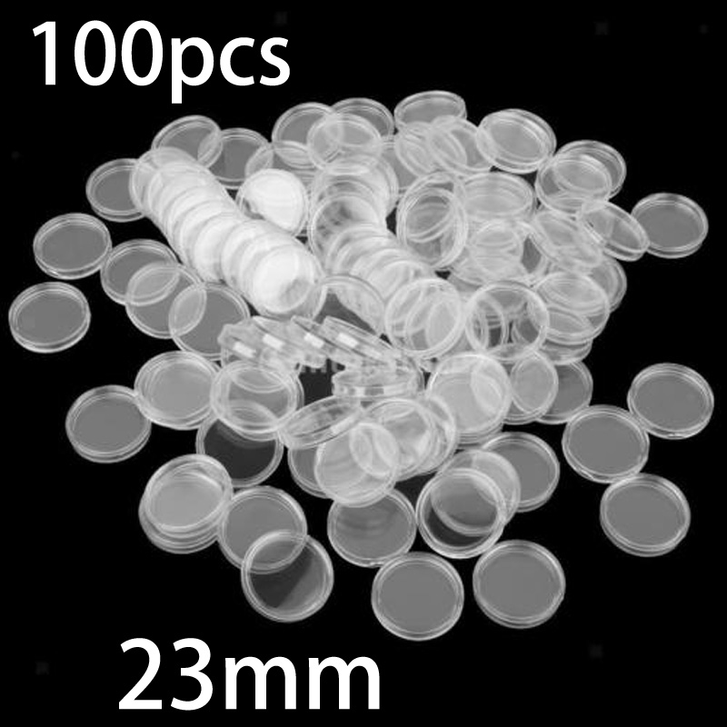 100個 23mm クリアラウンドプラスチックコインカプセル - Collectors Coins Jewelry & Watches Of Smithtown Photos のレビューと価格