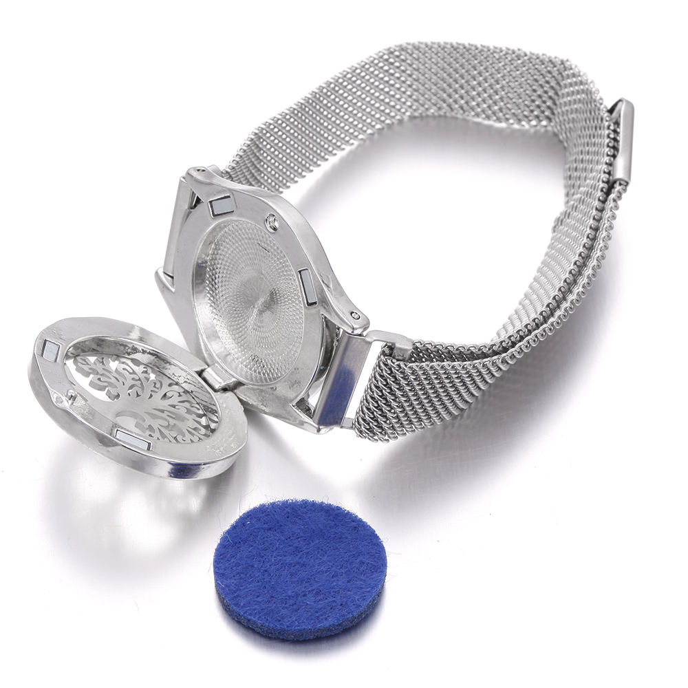 生命の樹アロマセラピーブレスレットステンレス鋼エッセンシャル - Jewelry Essentials Watches のレビューと価格