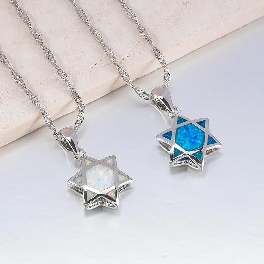 ダビデの星オパールペンダントネックレス リバーシブル ユダヤ - Jewelry & Watches Review のレビューと価格