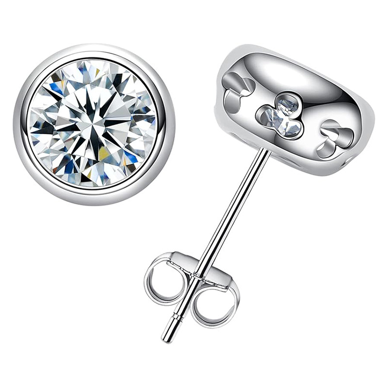 リアル D カラー モアッサナイト ダイヤモンド スタッド  - Diamond Stud Earrings のレビューと価格