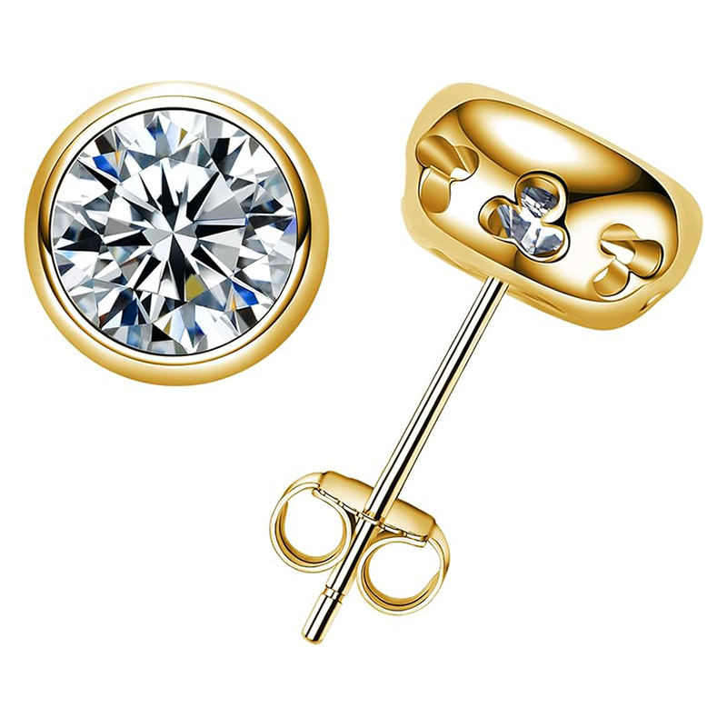 リアル D カラー モアッサナイト ダイヤモンド スタッド  - Diamond Stud Earrings のレビューと価格