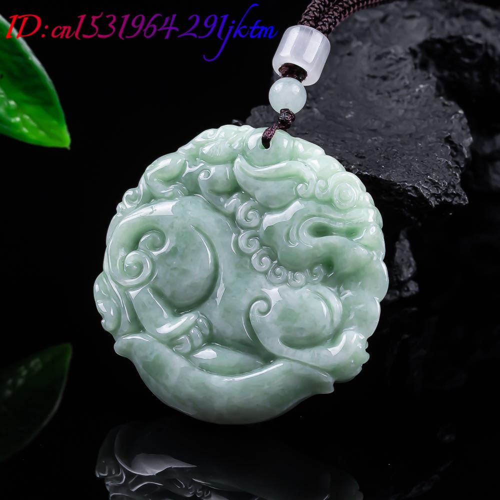 天然ミャンマー翡翠貔貅ペンダントネックレス彫刻お守りファッシ - Necklace Pendant のレビューと価格