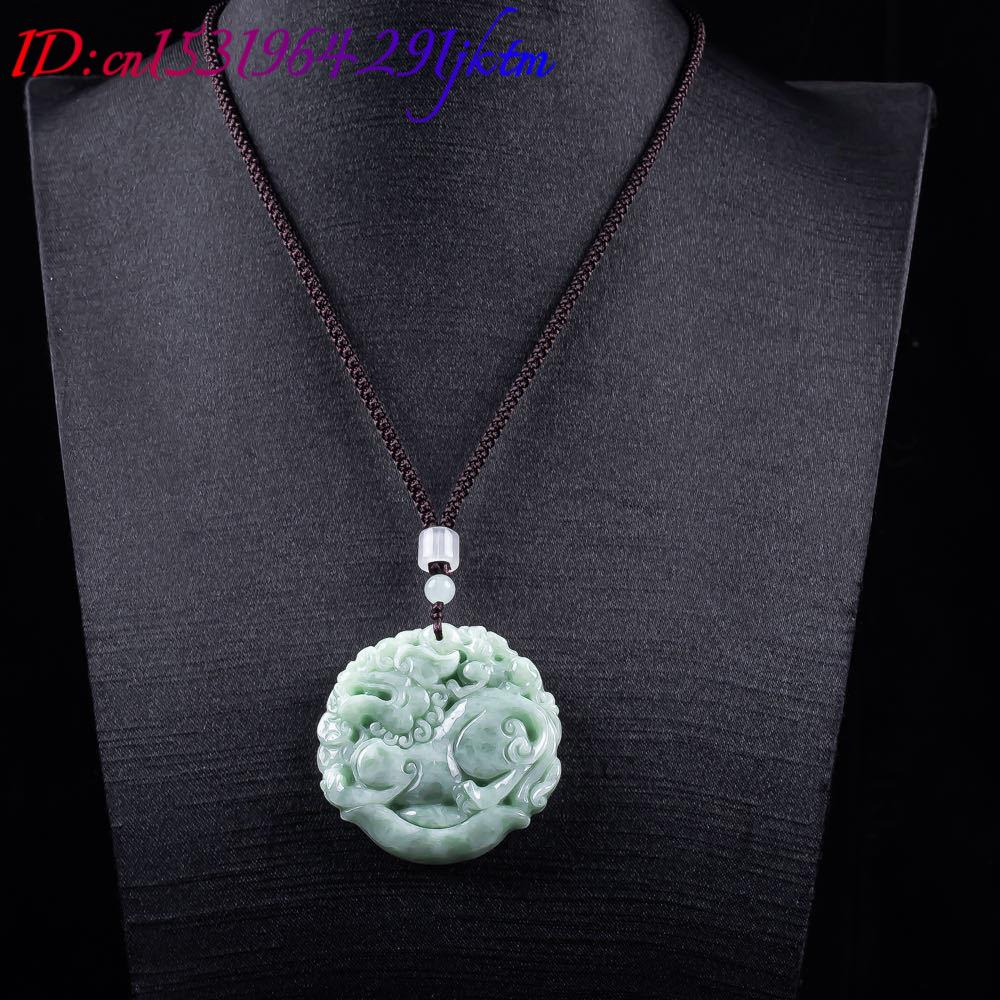 天然ミャンマー翡翠貔貅ペンダントネックレス彫刻お守りファッシ - Necklace Pendant のレビューと価格