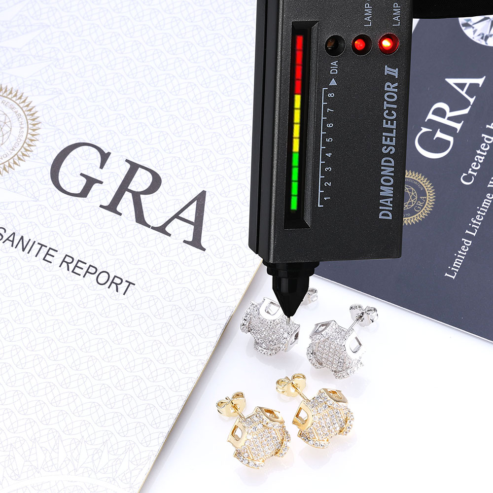 男性と女性のためのESKEEM-VVSモアッサナイトスタッド - Diamond Stud Earrings のレビューと価格