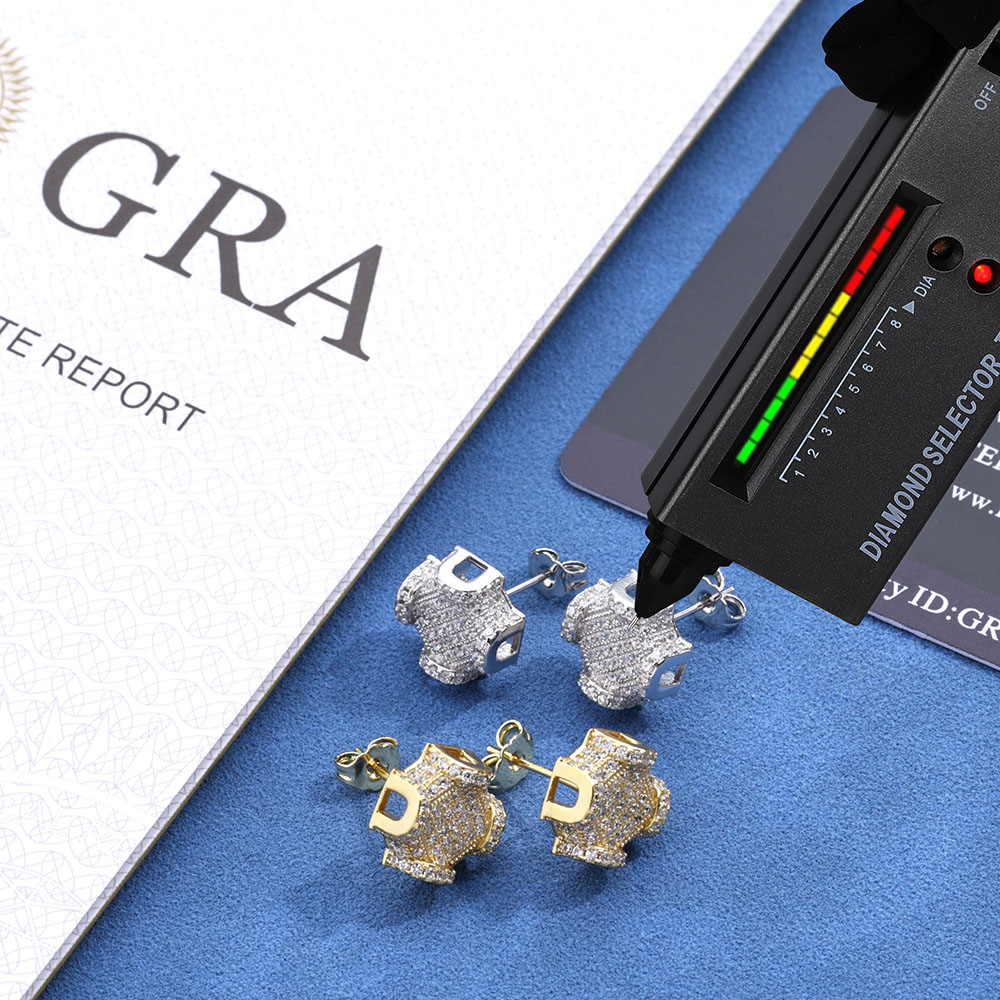 男性と女性のためのESKEEM-VVSモアッサナイトスタッド - Diamond Stud Earrings のレビューと価格